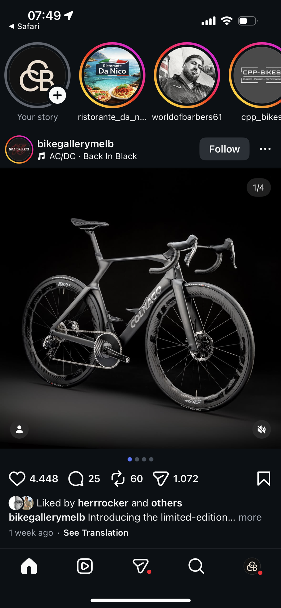Rama Colnago Y1Rs Black Livery Limited Edition