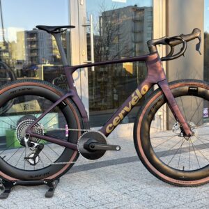 Cervelo Aspero 5 gravel bike Black Currant SRAM Red XPLR Scope R6A carbon wheels